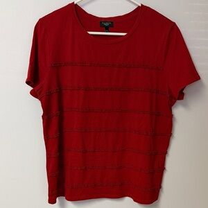 Talbots Vibrant Red Short Sleeve Tee Size X
